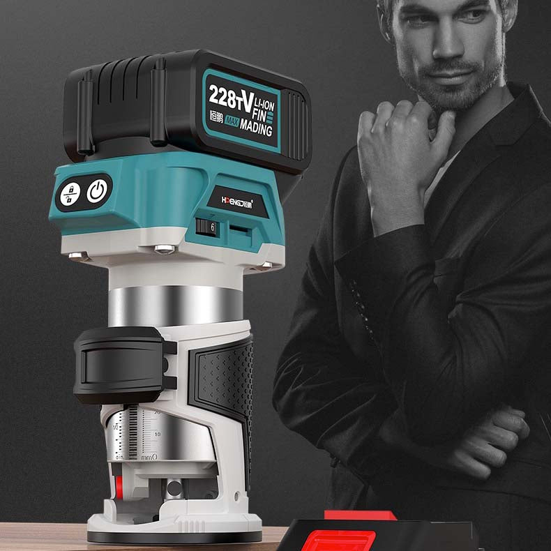 21V Lithium-Ion Brushless Cordless Versatile Trim Router for Wood Slotting, Edge Trimming, Artistic Engraving