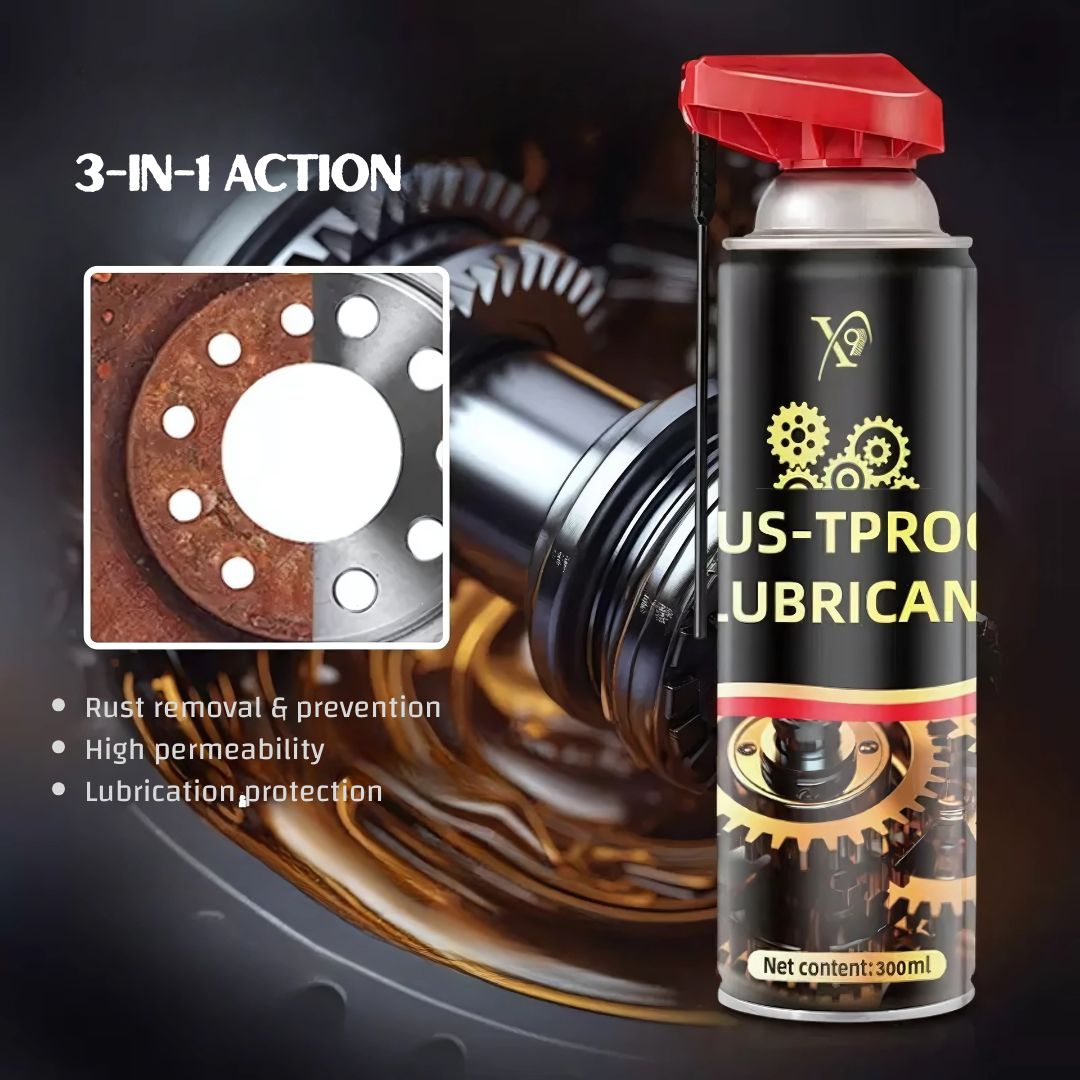 3-in-1 Rust-Proof Lubricant Spray – Quick Penetration, Lubrication, and Rust Removal (300ml) for Doors & Windows, Locks, Automotive Parts, Tools, Machinery