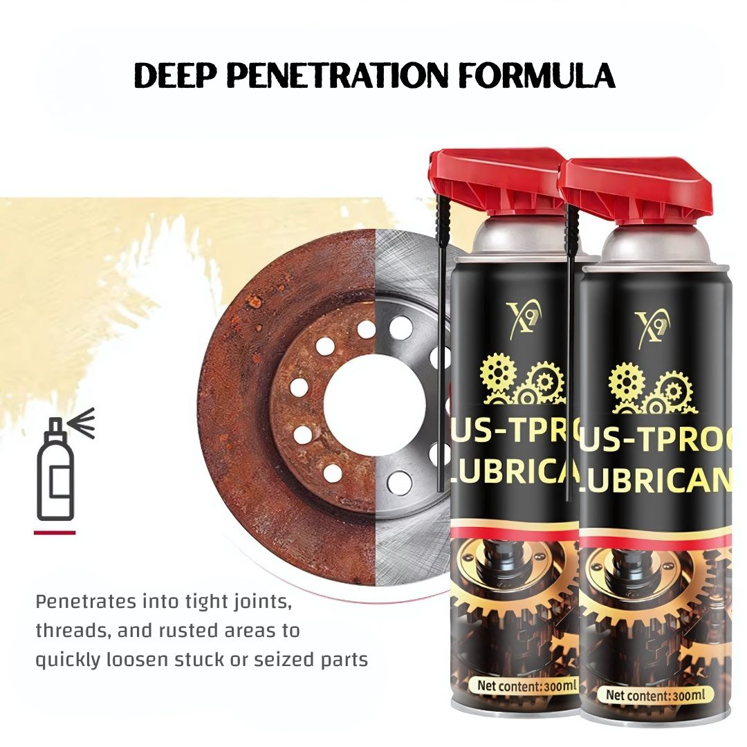 3-in-1 Rust-Proof Lubricant Spray – Quick Penetration, Lubrication, and Rust Removal (300ml) for Doors & Windows, Locks, Automotive Parts, Tools, Machinery