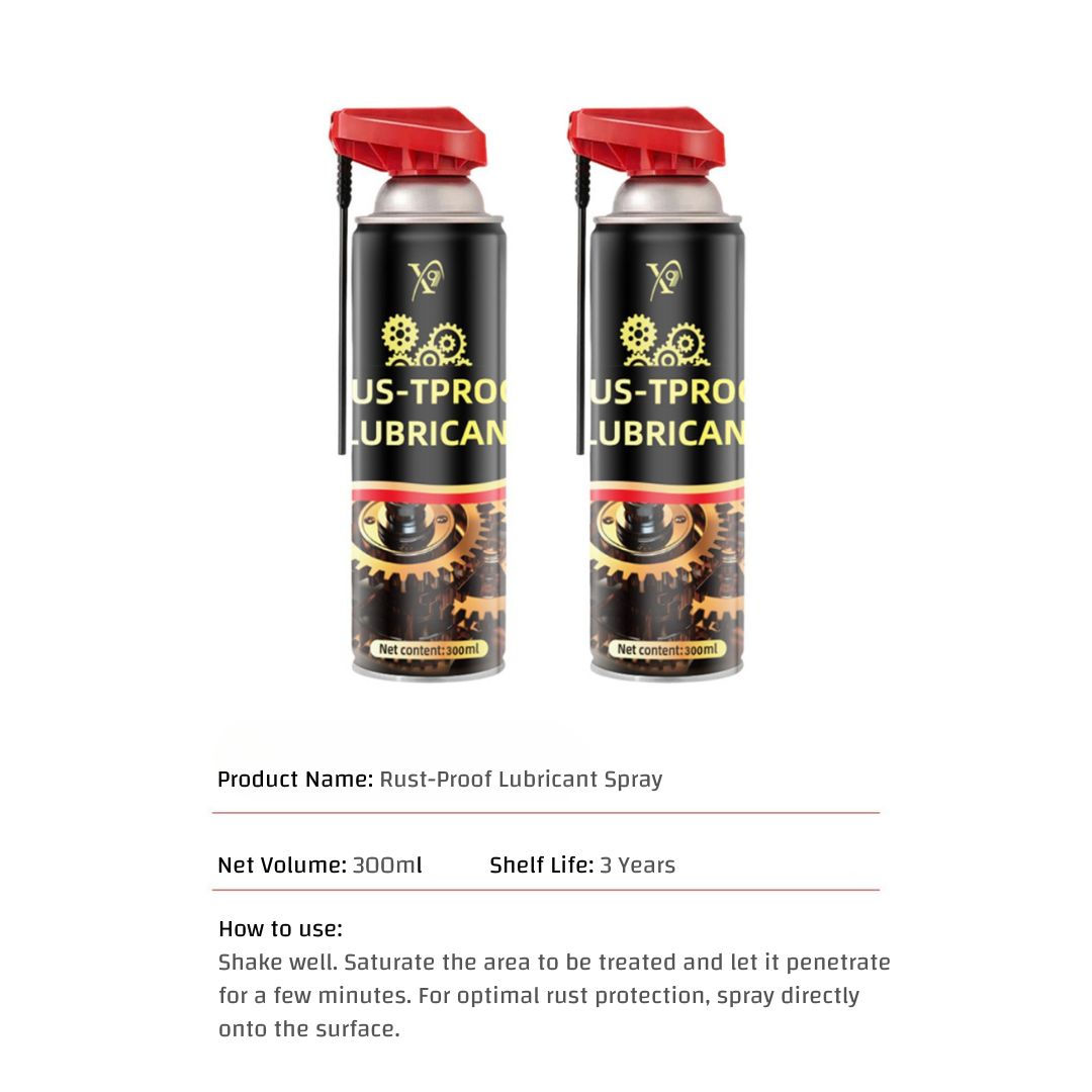 3-in-1 Rust-Proof Lubricant Spray – Quick Penetration, Lubrication, and Rust Removal (300ml) for Doors & Windows, Locks, Automotive Parts, Tools, Machinery