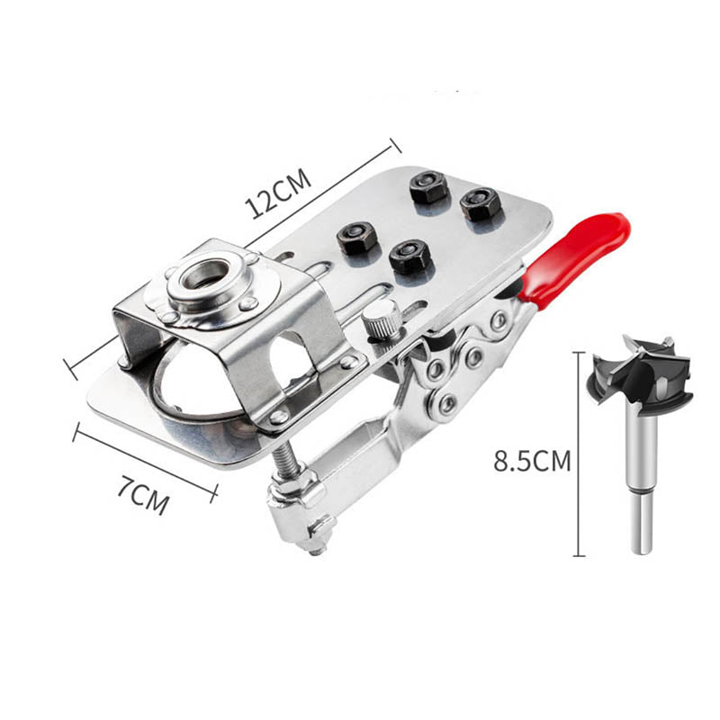 35mm Hinge Positioning Hole Puncher Door Hinge Jig with Position-Secured Drill Bit