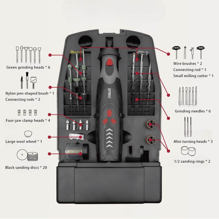 Small Rechargeable Cordless Die Grinder with 5-Speed Up To 20,000 RPM for Grinding, Cutting, Drilling, and Engraving