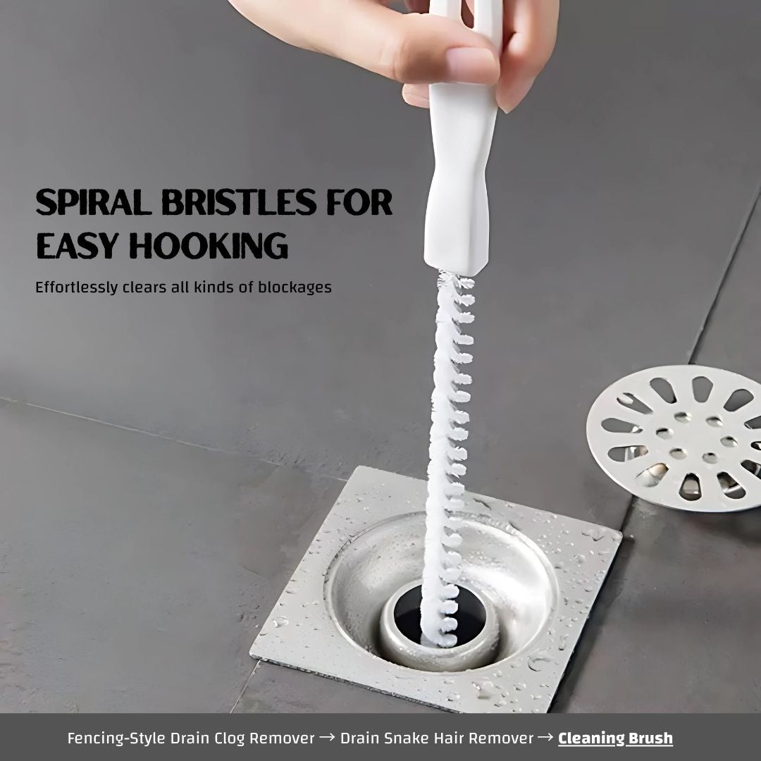 9-in-1 Drain Cleaning Tool Set – Fencing-Style Drain Clog Remover(1pcs), 20inch Drain Snake Hair Remover(6pcs) & 18inch Spiral Pipe Cleaning Brush(2pcs) for Kitchen, Bathroom, and Floor Drains