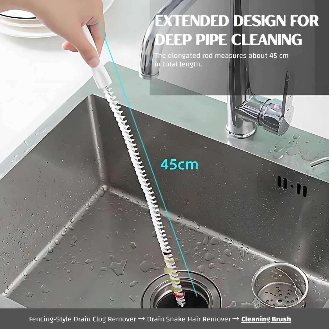 9-in-1 Drain Cleaning Tool Set – Fencing-Style Drain Clog Remover(1pcs), 20inch Drain Snake Hair Remover(6pcs) & 18inch Spiral Pipe Cleaning Brush(2pcs) for Kitchen, Bathroom, and Floor Drains