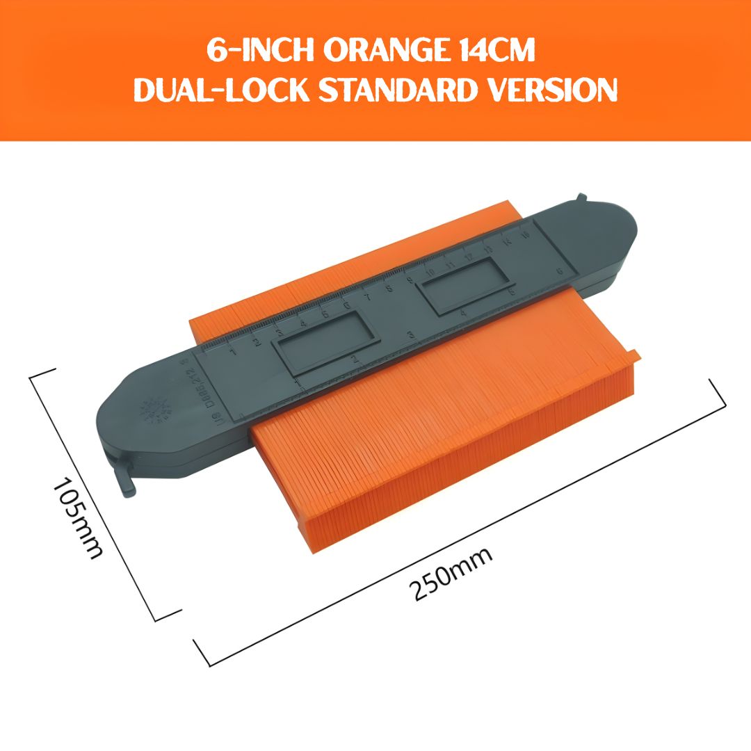 Contour Gauge with Lock - Precision Profile Shape Duplicator Tool | 5”/6’’/10”/15’’/20’’ Measuring Template for Woodworking, Flooring, Carpentry, Tiling & DIY Projects (ABS Material)