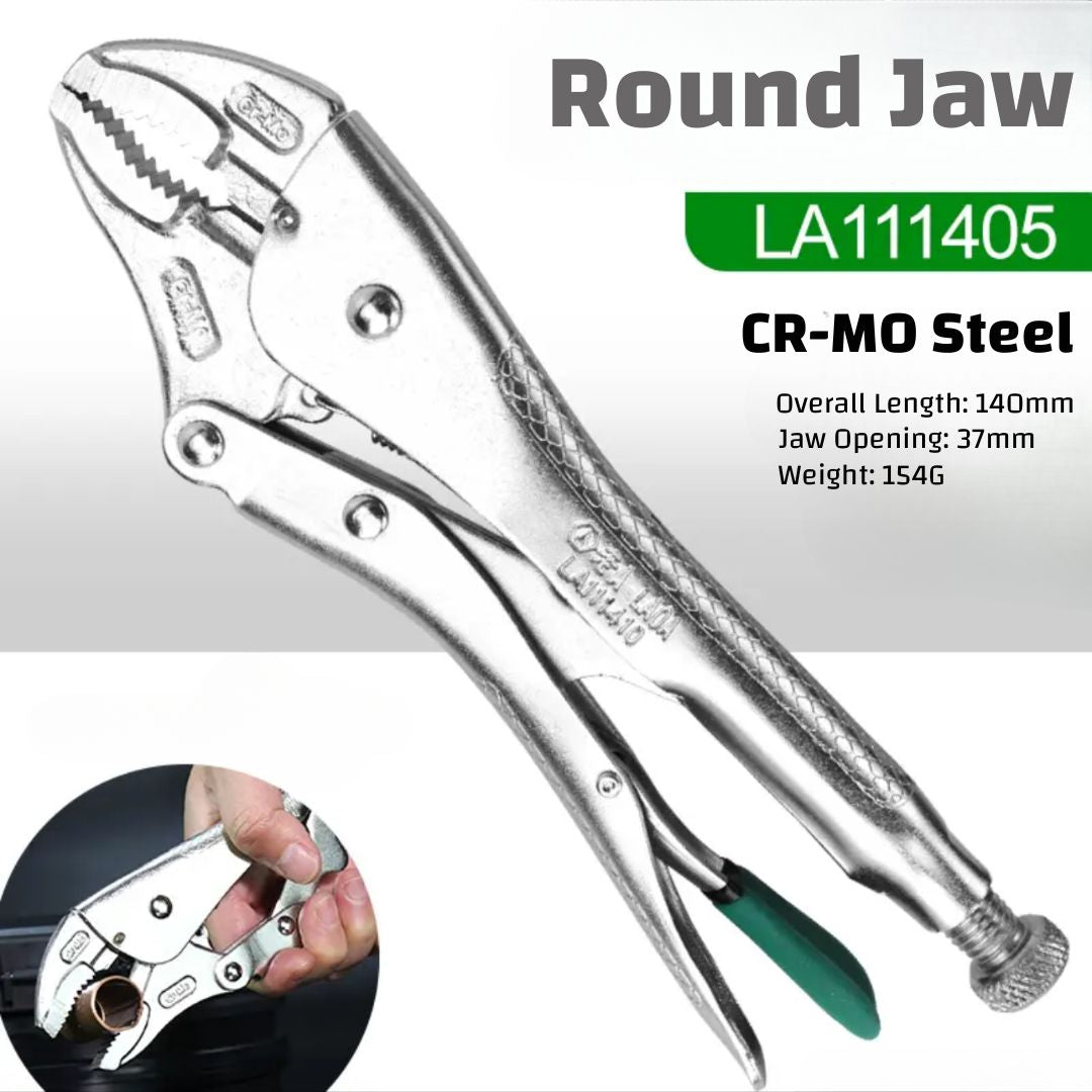 High Hardness & Torque CR-MO (Chromium-Molybdenum) Steel Locking Pliers with Multiple Jaw Types (Round, Needle-nose, Flat, C-shape, Chain, Welding, Straight) for DIY & Professional Use
