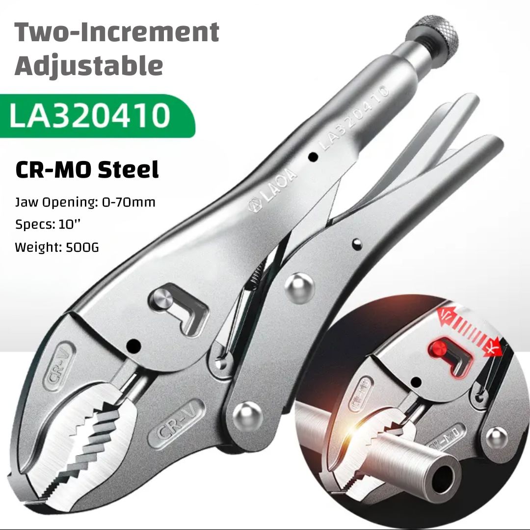 High Hardness & Torque CR-MO (Chromium-Molybdenum) Steel Locking Pliers with Multiple Jaw Types (Round, Needle-nose, Flat, C-shape, Chain, Welding, Straight) for DIY & Professional Use