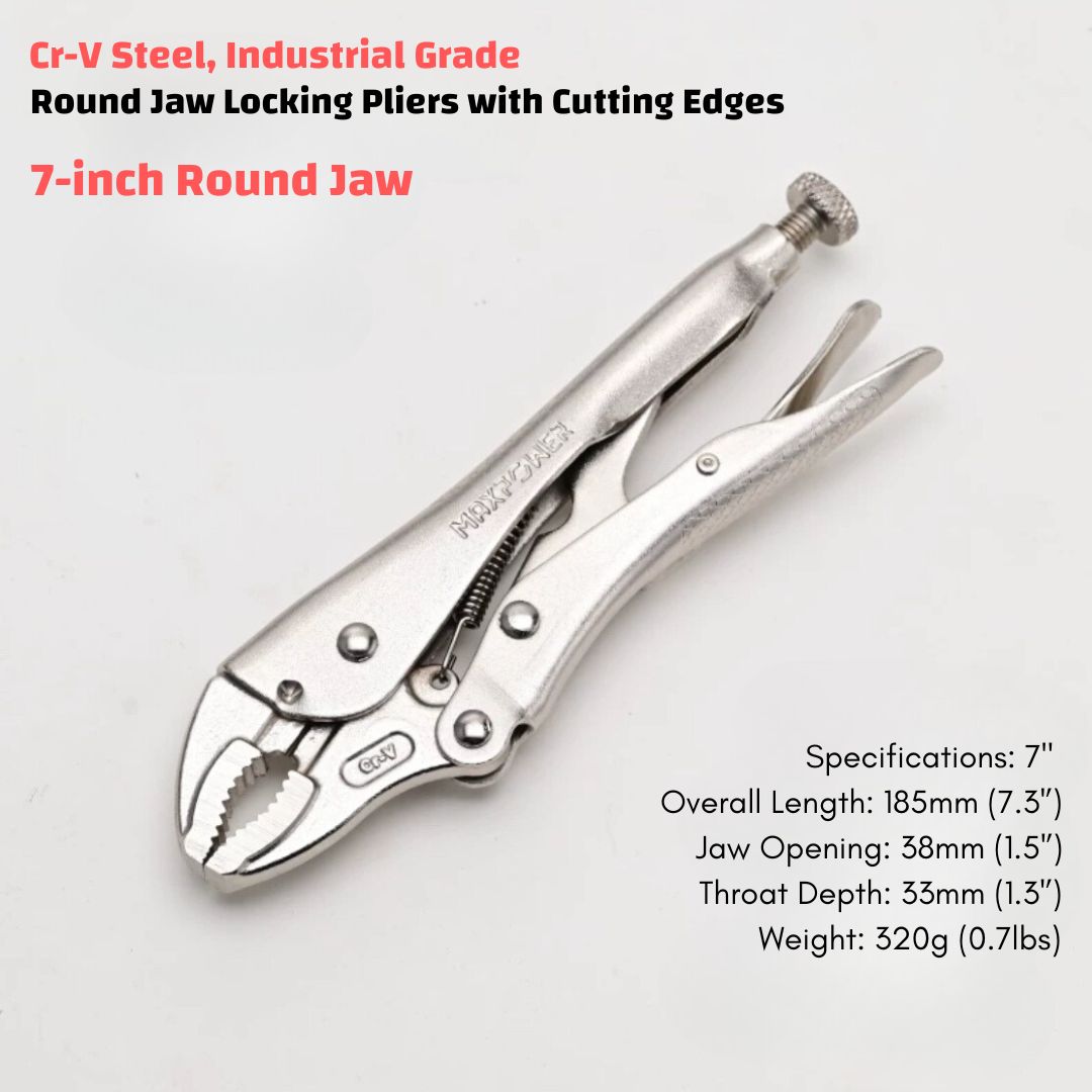 Industrial-Grade Locking Pliers Made of Chromium-Vanadium Steel, Featuring Integrated Brazing, with a Maximum Jaw Opening of 85mm (3.35’’)