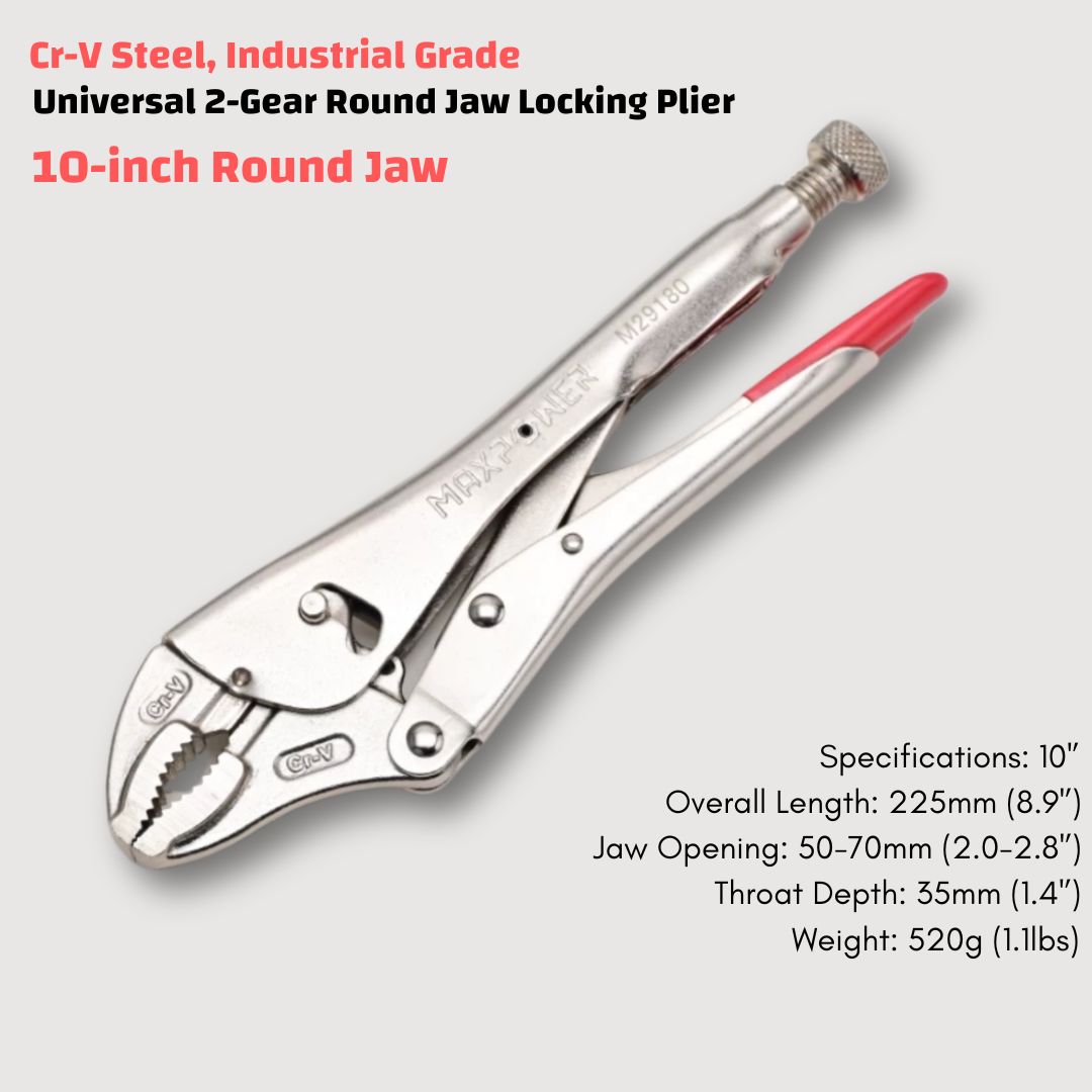 Industrial-Grade Locking Pliers Made of Chromium-Vanadium Steel, Featuring Integrated Brazing, with a Maximum Jaw Opening of 85mm (3.35’’)
