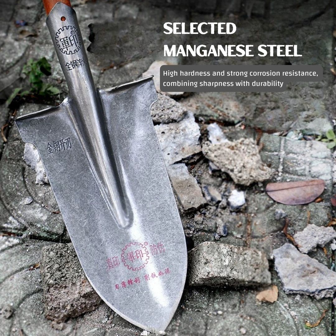 Manganese Steel Digging Spade – Heavy-Duty Pointed Shovel for Farming, Gardening & Tree Transplanting