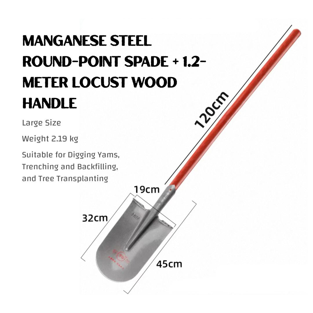 Manganese Steel Digging Spade – Heavy-Duty Pointed Shovel for Farming, Gardening & Tree Transplanting