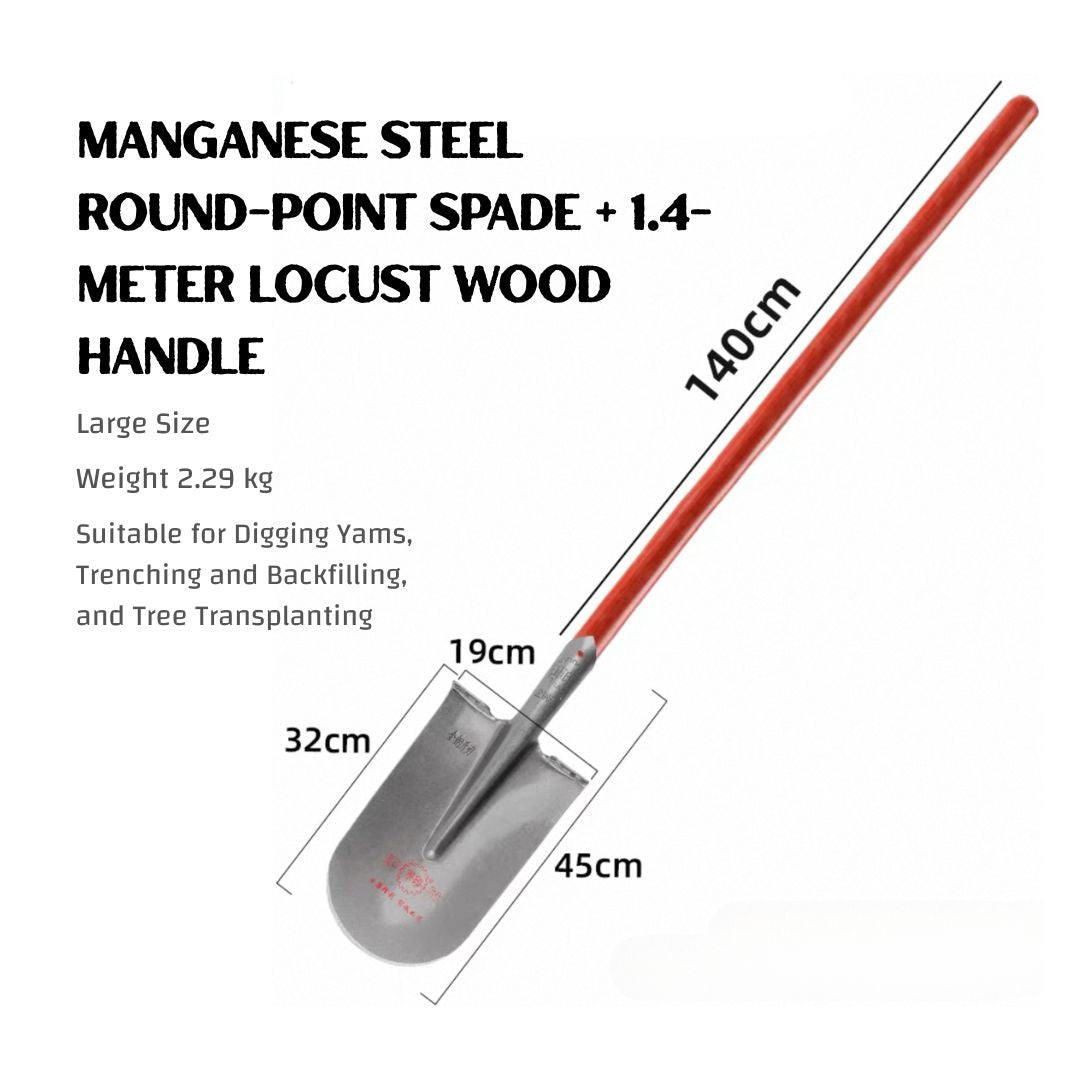 Manganese Steel Digging Spade – Heavy-Duty Pointed Shovel for Farming, Gardening & Tree Transplanting