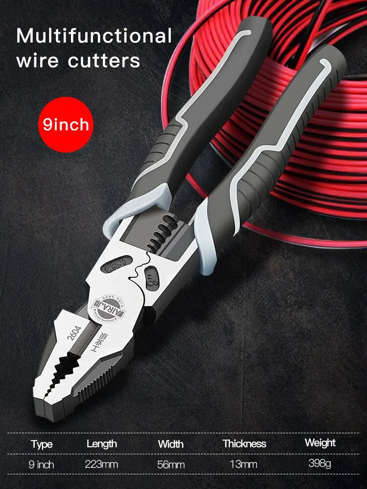 Pro-Grade Multifunctional Wire Pliers – 7/8/9 Inch Sharp Cutting, Stripping & Crimping Tool for Electrical & Industrial Work