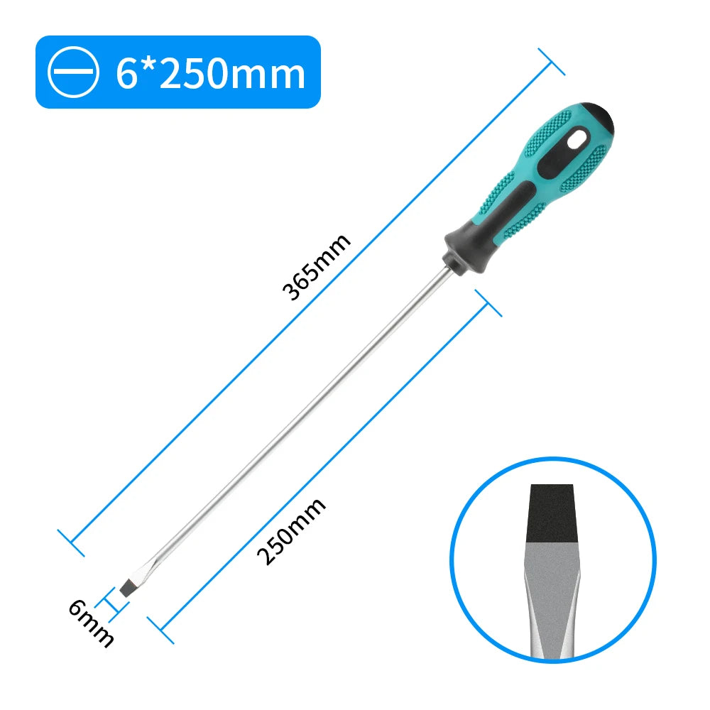 Magnetic Flat Head Cross Screwdriver - Anti-Slip, Durable Chrome-Vanadium Steel for Precision Household & DIY Tasks