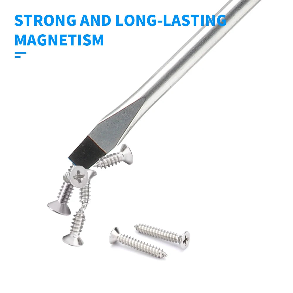 Magnetic Flat Head Cross Screwdriver - Anti-Slip, Durable Chrome-Vanadium Steel for Precision Household & DIY Tasks