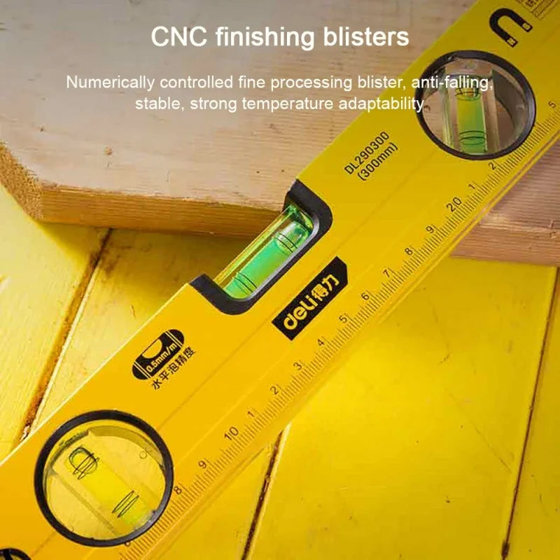 Precision Magnetic Spirit Level – Shockproof Aluminum Ruler with 3-in-1 Angle Measurement (0°, 45°, 90°) & Fluorescent Bubbles
