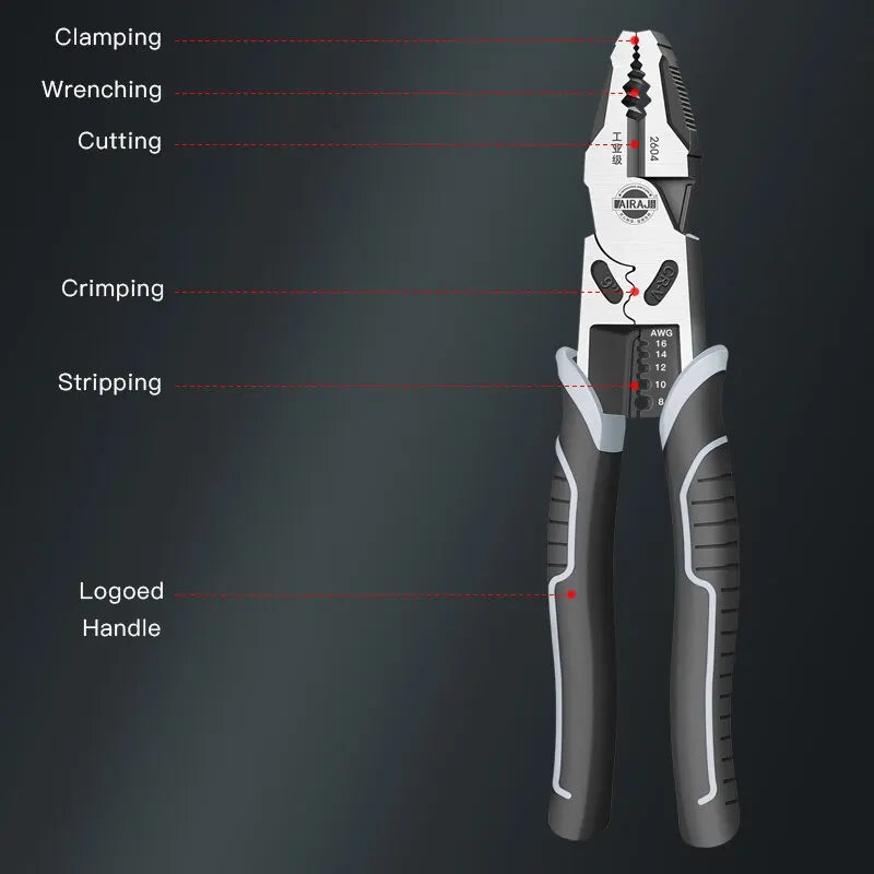 Pro-Grade Multifunctional Wire Pliers – 7/8/9 Inch Sharp Cutting, Stripping & Crimping Tool for Electrical & Industrial Work