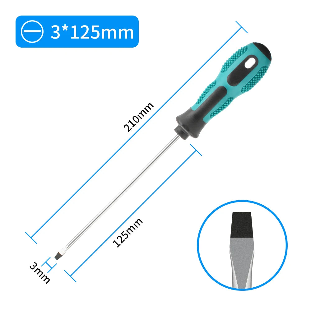 Magnetic Flat Head Cross Screwdriver - Anti-Slip, Durable Chrome-Vanadium Steel for Precision Household & DIY Tasks