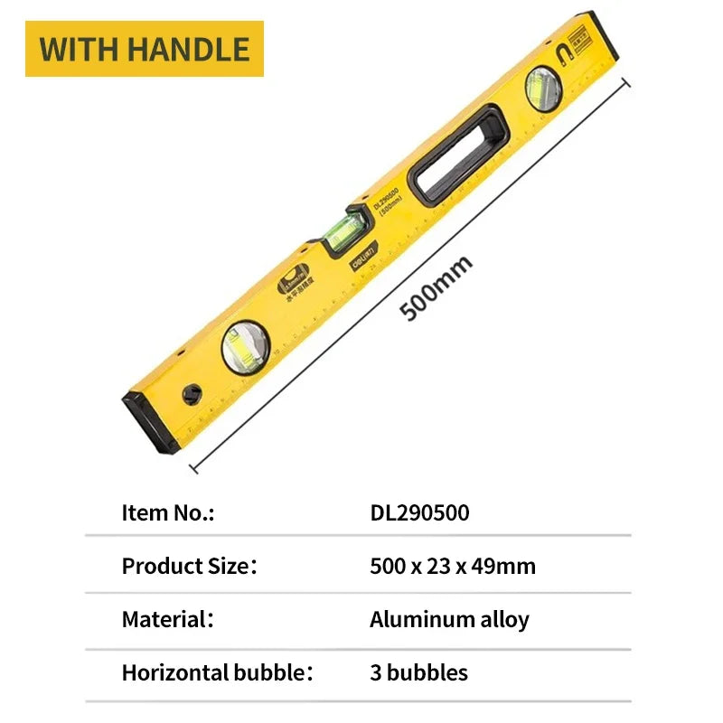 Precision Magnetic Spirit Level – Shockproof Aluminum Ruler with 3-in-1 Angle Measurement (0°, 45°, 90°) & Fluorescent Bubbles