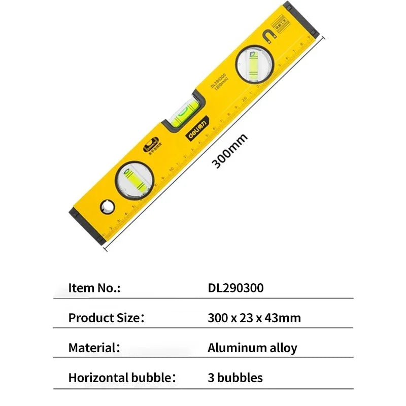Precision Magnetic Spirit Level – Shockproof Aluminum Ruler with 3-in-1 Angle Measurement (0°, 45°, 90°) & Fluorescent Bubbles