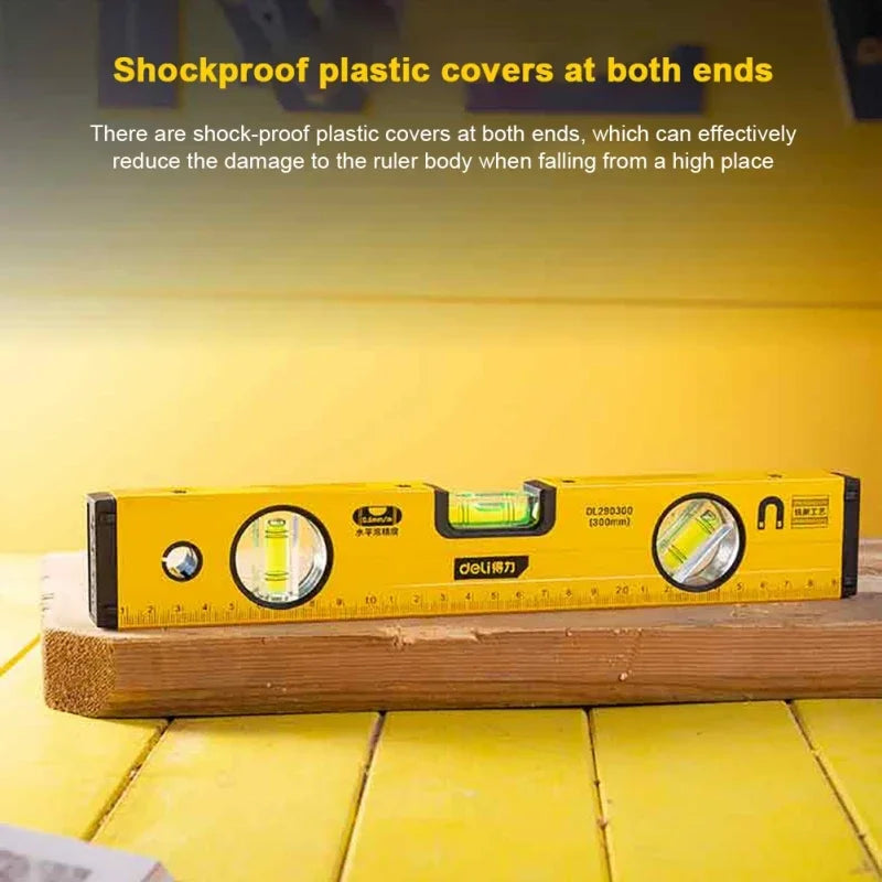 Precision Magnetic Spirit Level – Shockproof Aluminum Ruler with 3-in-1 Angle Measurement (0°, 45°, 90°) & Fluorescent Bubbles