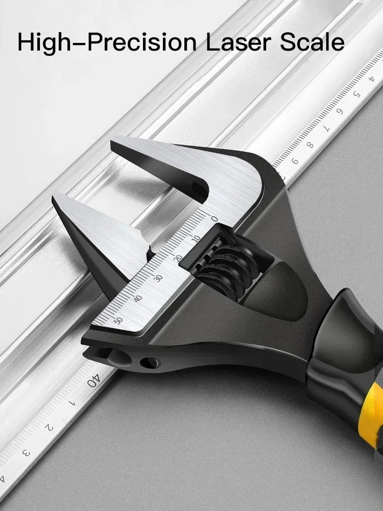 Industrial-Grade Adjustable Wrench Chromium Vanadium Steel Spanner for Plumbing, Repair & Household Tasks
