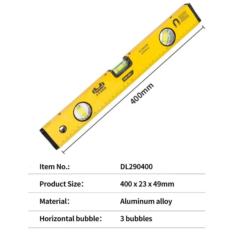 Precision Magnetic Spirit Level – Shockproof Aluminum Ruler with 3-in-1 Angle Measurement (0°, 45°, 90°) & Fluorescent Bubbles