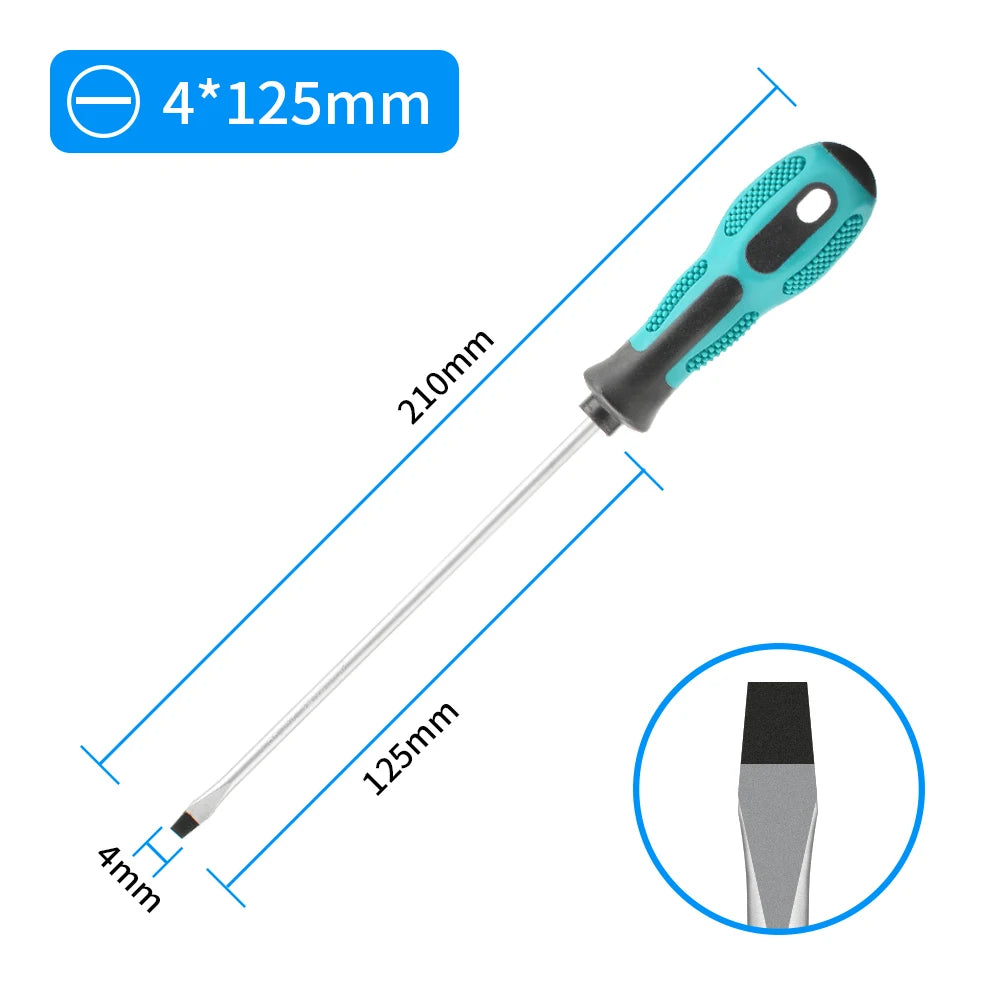 Magnetic Flat Head Cross Screwdriver - Anti-Slip, Durable Chrome-Vanadium Steel for Precision Household & DIY Tasks