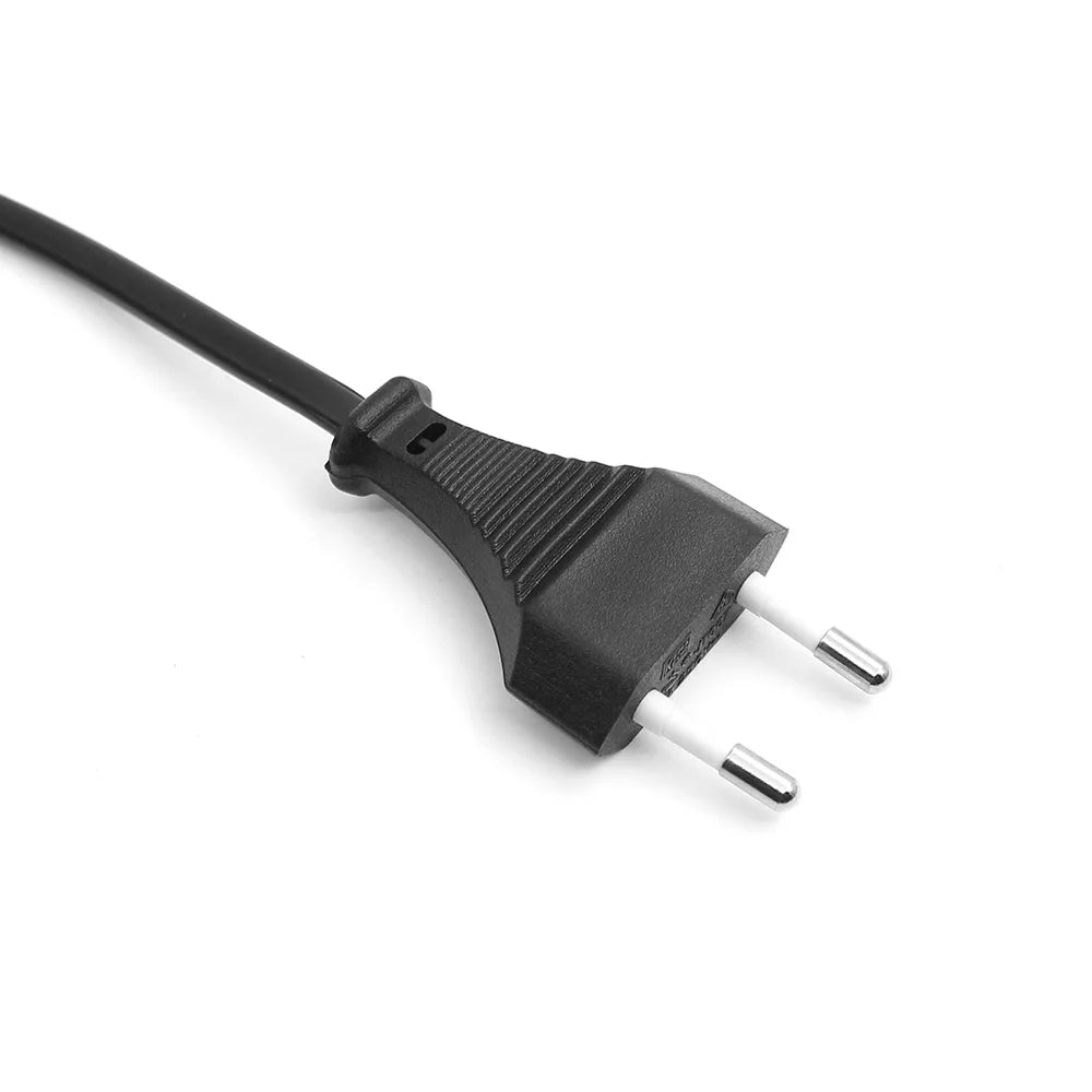 EU 2-Prong Power Extension Cord - Pure Copper European Outlet Extender, 250V AC Cable, Multiple Lengths for Home & Electronics