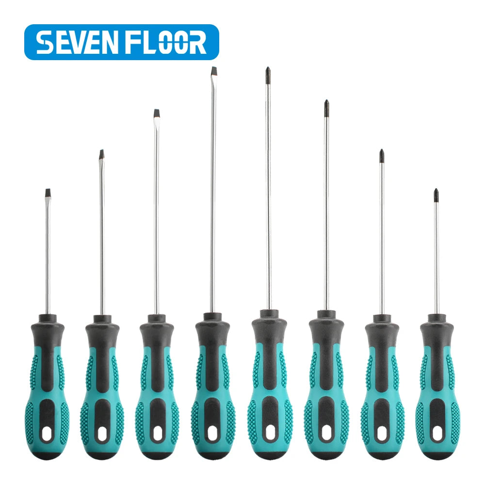 Magnetic Flat Head Cross Screwdriver - Anti-Slip, Durable Chrome-Vanadium Steel for Precision Household & DIY Tasks