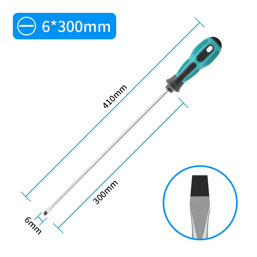 Magnetic Flat Head Cross Screwdriver - Anti-Slip, Durable Chrome-Vanadium Steel for Precision Household & DIY Tasks