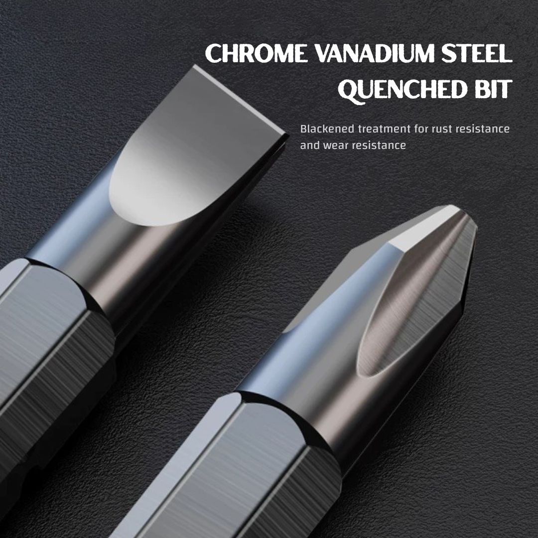 T-Handle 12-in-1 Dual-Use Ratcheting Screwdriver — Adjustable Length, Strong Magnetic Bit Holder, Chrome Vanadium, for Automotive, DIY & Home Repair