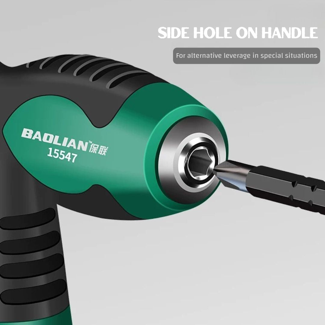 T-Handle 12-in-1 Dual-Use Ratcheting Screwdriver — Adjustable Length, Strong Magnetic Bit Holder, Chrome Vanadium, for Automotive, DIY & Home Repair