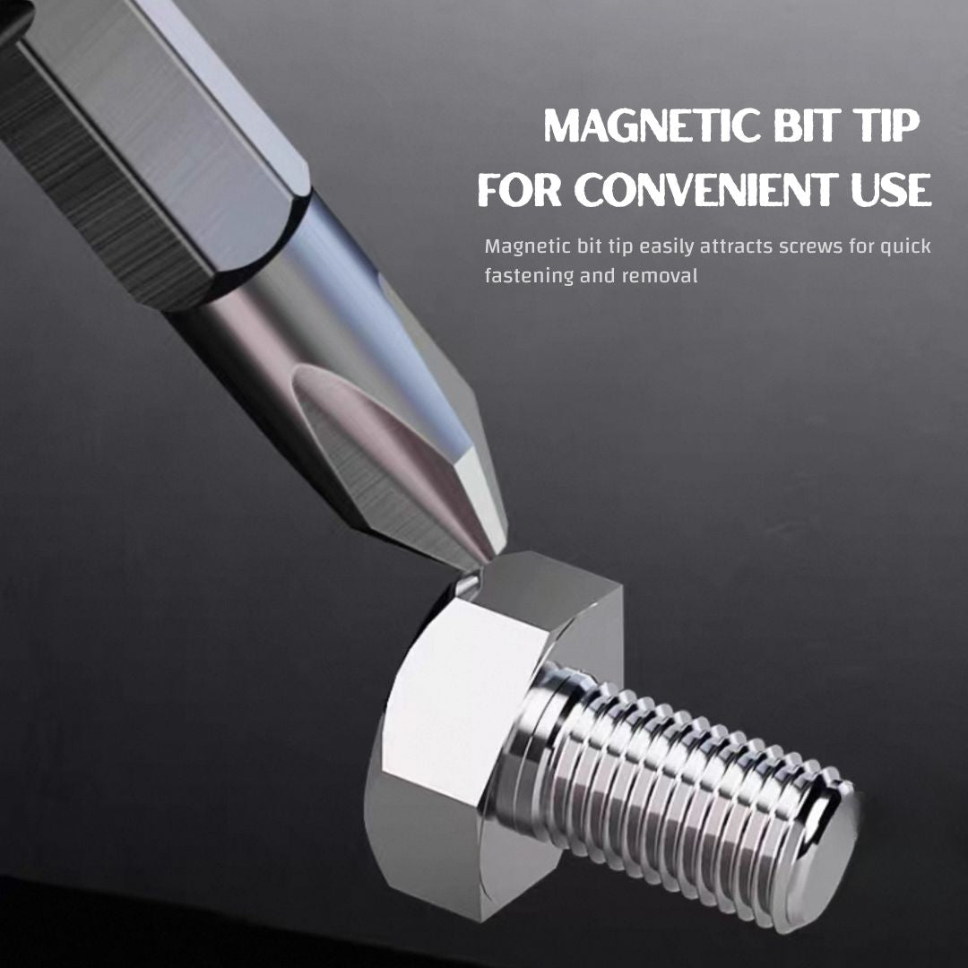 T-Handle 12-in-1 Dual-Use Ratcheting Screwdriver — Adjustable Length, Strong Magnetic Bit Holder, Chrome Vanadium, for Automotive, DIY & Home Repair