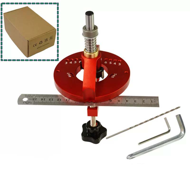 Multi-Functional Self-Contained Fixture 35mm Door Hinge Jig for Hinge Hole Drilling, Wood Mortise Hole Drilling, Vertical Hole Drilling