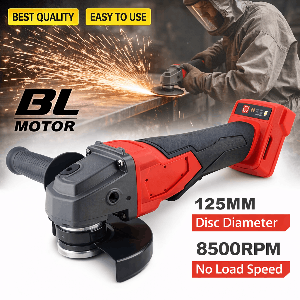 125mm Brushless Cordless Angle Grinder – 8,500RPM Power Tool Compatible with Milwaukee 18V Batteries, M14 Spindle, Heavy-Duty Cutting & Grinding for Electricians, Plumbers, and HVAC Professionals