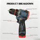 16.8V Brushless Cordless Drill Driver with 50Nm Torque, 2-Speed Control & Variable Speed - Rechargeable Electric Screwdriver for Electrical & Plumbing Maintenance, Home Renovation, Furniture Installation