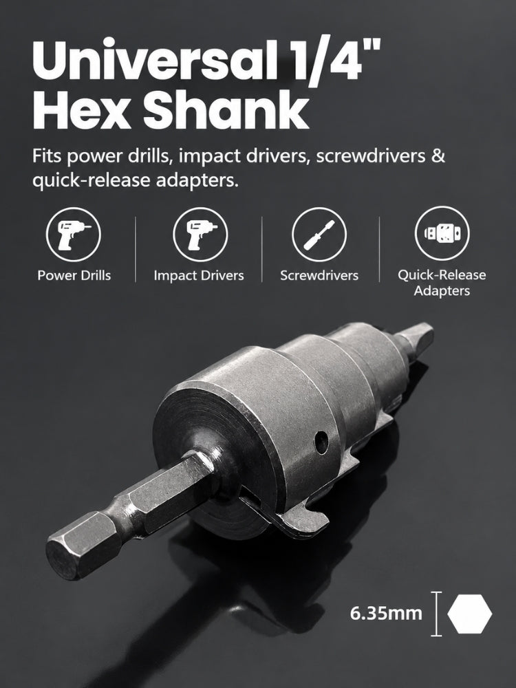 Power Conduit Reamer Tool Kit, EMT Deburring Tool with Replaceable Blade, 1/4" Hex Shank, No. 2 Square Bit, for 1/2", 3/4" & 1" Conduit