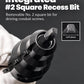 Power Conduit Reamer Tool Kit, EMT Deburring Tool with Replaceable Blade, 1/4" Hex Shank, No. 2 Square Bit, for 1/2", 3/4" & 1" Conduit
