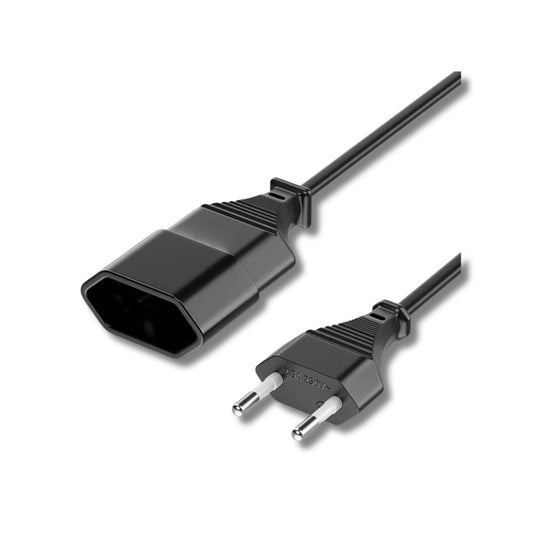 EU 2-Prong Power Extension Cord - Pure Copper European Outlet Extender, 250V AC Cable, Multiple Lengths for Home & Electronics