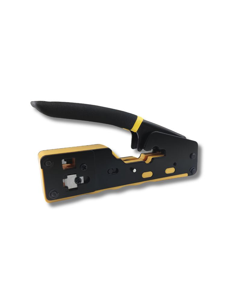 EZ Pass-Through RJ45 Crimping Tool, 3-in-1 Ethernet Cable Crimper with Cutter & Stripper, Dual 8P/6P for Pass-Through & Standard RJ45/RJ11 Connectors, Cat5e/Cat6