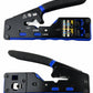 EZ Pass-Through RJ45 Crimping Tool, 3-in-1 Ethernet Cable Crimper with Cutter & Stripper, Dual 8P/6P for Pass-Through & Standard RJ45/RJ11 Connectors, Cat5e/Cat6