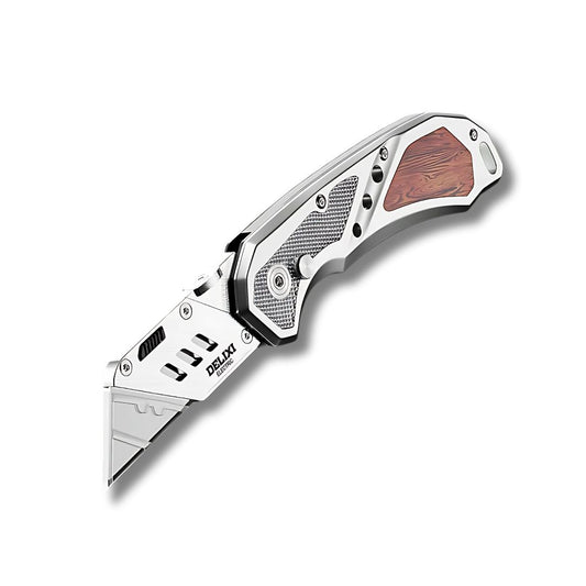 Heavy-Duty Stainless Steel Utility Knife – Foldable Wallpaper & Craft Knife with Tungsten Steel Reinforcement