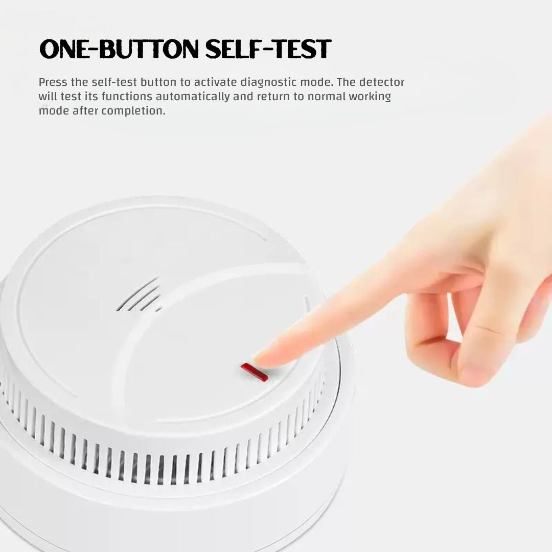 Home Standalone Photoelectric Smoke Detector - 360° Fire Safety Alarm with One-Button Test & Low Battery Alert