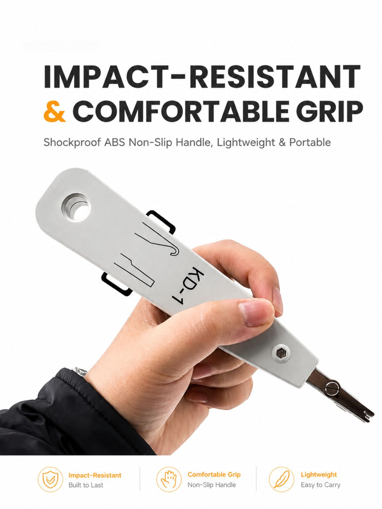 SR-PD12 Lightweight Multi-Function Punch Down Tool | Structured Cabling Tool for Keystone Jacks, Patch Panels & 110 IDC Termination