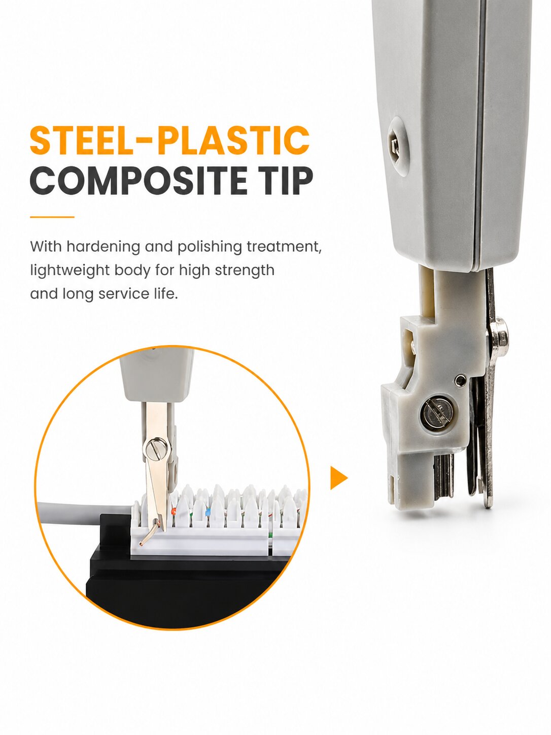 SR-PD12 Lightweight Multi-Function Punch Down Tool | Structured Cabling Tool for Keystone Jacks, Patch Panels & 110 IDC Termination