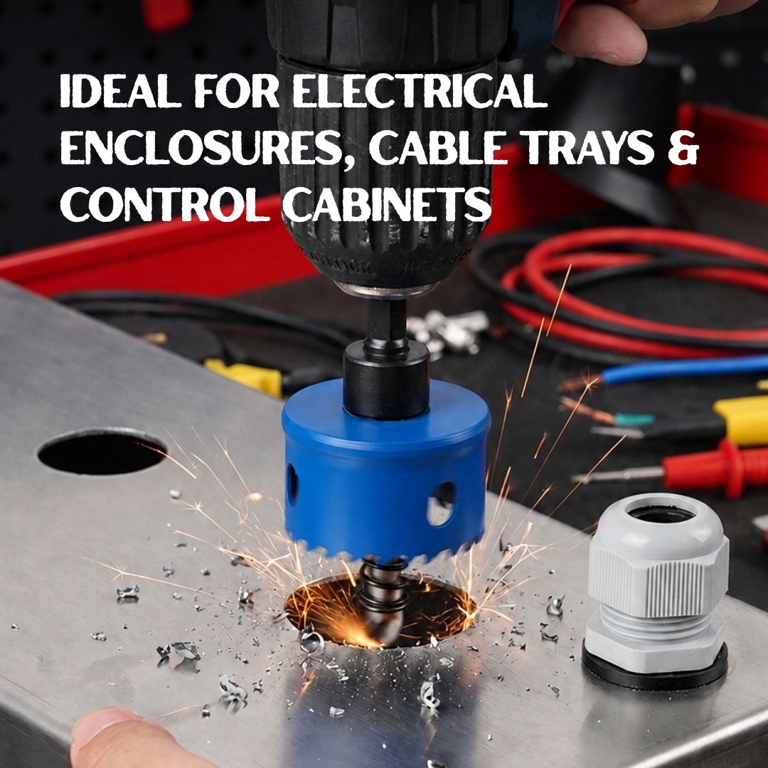 SR-HS03 M42 Cobalt Bi-Metal Hole Saw Kit, Ultra-Thin Multi-Tooth Hole Cutter Set with Quick-Change Hex Shank for Electrical Boxes, Sheet Metal, Plastic & Cable Trays (20/25/32mm)