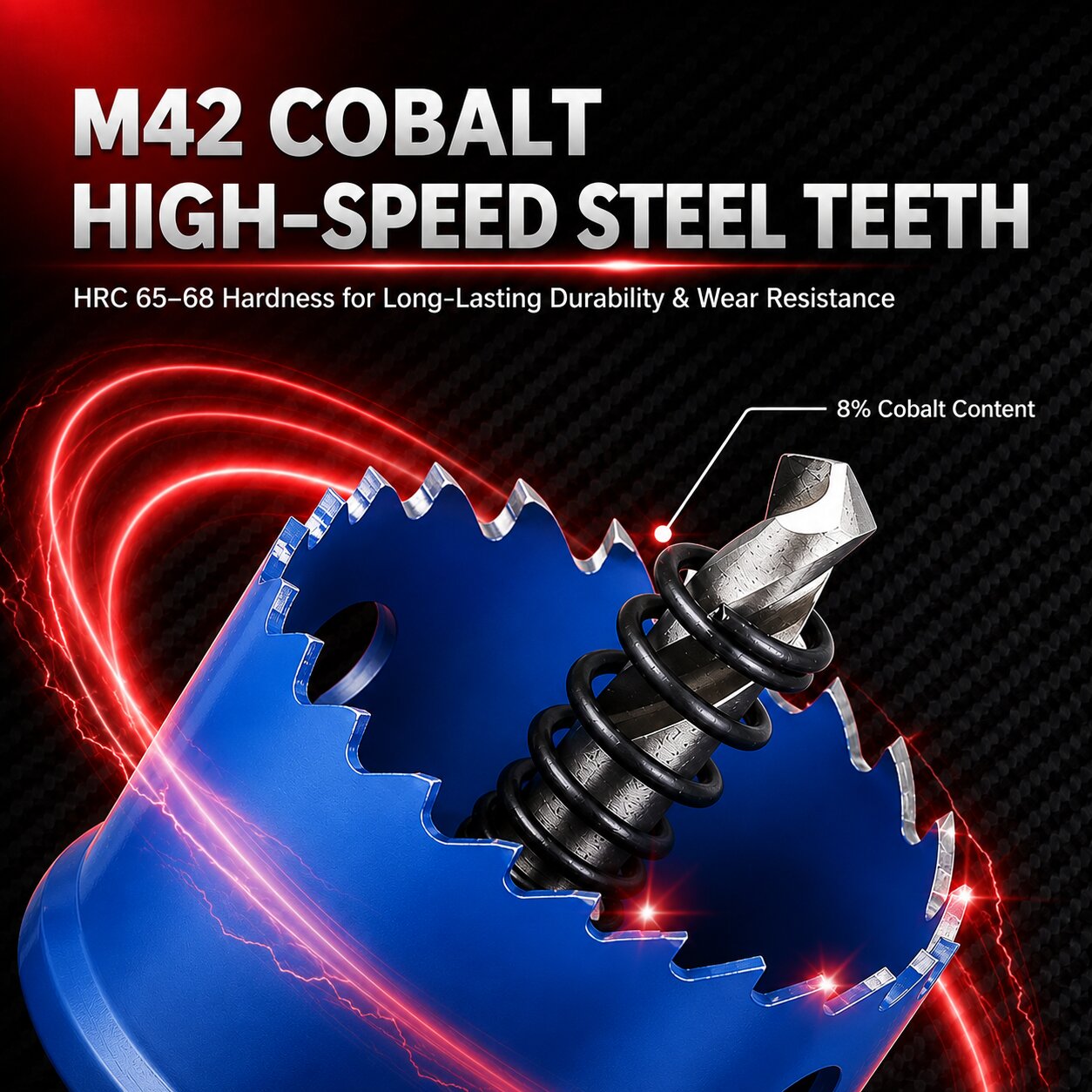 SR-HS03 M42 Cobalt Bi-Metal Hole Saw Kit, Ultra-Thin Multi-Tooth Hole Cutter Set with Quick-Change Hex Shank for Electrical Boxes, Sheet Metal, Plastic & Cable Trays (20/25/32mm)