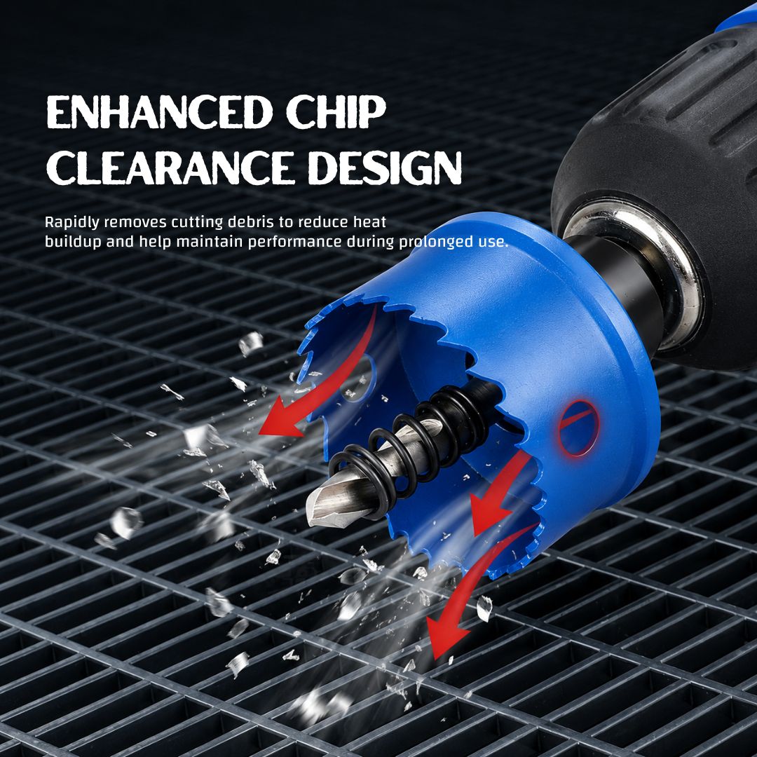SR-HS03 M42 Cobalt Bi-Metal Hole Saw Kit, Ultra-Thin Multi-Tooth Hole Cutter Set with Quick-Change Hex Shank for Electrical Boxes, Sheet Metal, Plastic & Cable Trays (20/25/32mm)