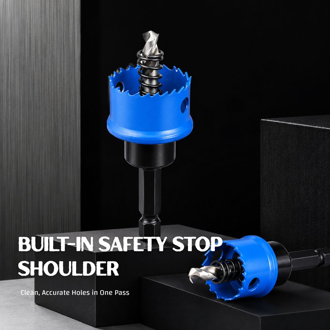 SR-HS03 M42 Cobalt Bi-Metal Hole Saw Kit, Ultra-Thin Multi-Tooth Hole Cutter Set with Quick-Change Hex Shank for Electrical Boxes, Sheet Metal, Plastic & Cable Trays (20/25/32mm)